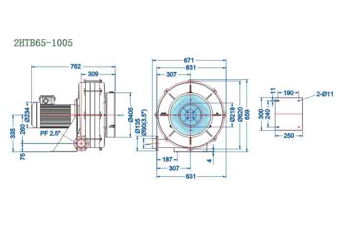 2HTB65-1005,7.5kw鼓風(fēng)機